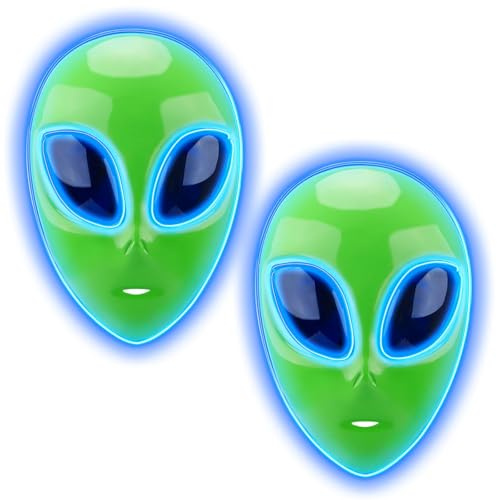 Tanganan LED Alien Maske für Erwachsene Kinder, Halloween LED Maske Kostüm, 3 Modi, beleuchtete Gesichtsmaske für Festival, Cosplay Kostüm
