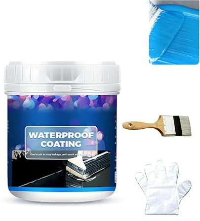 Wasserdichte Mehrzweck-Polyurethanbeschichtung, Polyurethane auf Wasserbasis, transparentes wasserdichtes Beschichtungsmittel, Anti-Leakage-Reparaturkleber für Beton, Holz, Außen, Dach (Blau, 1)