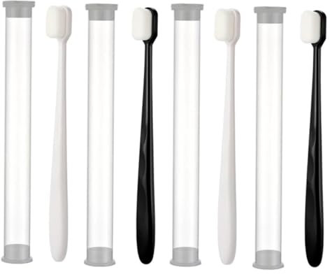 NIYANGLE 4 Stück Tragbare Weiche Zahnbürsten Für Erwachsene Mikro Nano Borsten Zahnreinigungszahnbürsten Für Reisen Leicht Und Handlich Zahnfreundlich