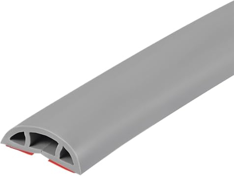 AYWTIUN 2 m Bodenkabelabdeckung, PVC-Kabelschutz, Selbstklebender Stromkabelschutz, Verlängerung, elektrischer Kabelkanal, Schlitz, Kabelmanagement für Kabel(Grey)