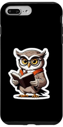 Gufo in giacca con libro e occhiali Custodia per iPhone 7 Plus/8 Plus