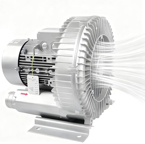 moupeaktain Regenerative Blower, 120W-1500W Industrial Vacuum Pump, Vortex Blower 0.16HP - 2.04HP, Regenerative Air Pump, Vortex Ring Blower, For Air Blowing or Suction 1100W