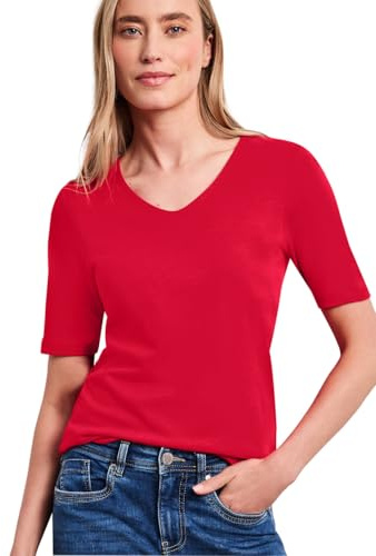 Basic T-Shirt mit V-Neck in Unifarbe