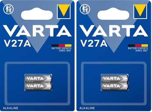Varta Pack de 2 Piles Électroniques Alcalines V27A LR27 12 V (Lot de 2)