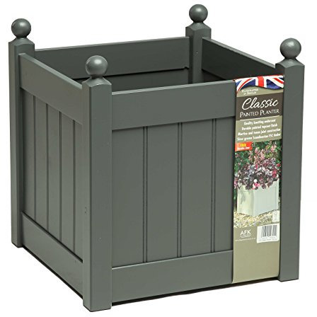 AFK 15'' Classic Painted Garden Planter 380T Charcoal with Heavy Duty Liner