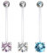 Paula & Fritz® Bauch-nabelpiercing Schwangerschafts-Piercing Zirkonia Bio-Flexibler Stab 316L Chirurgenstahlkugel Stein Bauch-Piercing Nabel Set