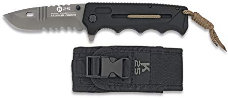 K25 K25-19941 Sägemesser Titanium Klinge: 9.3 – Werkzeug für Jagd, Angeln, Camping, Outdoor, Survival und Bushcraft