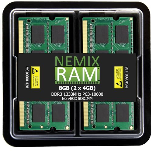 NEMIX - Memoria RAM de 8 GB (2 x 4 GB) DDR3-1333 para Apple Mac Mini 2011