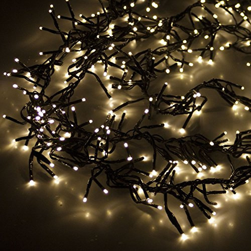 Catena luminosa a grappolo da 1000 LED 20m LED bianco caldo, 8 effetti di luce, illuminazione interna ed esterna, illuminazione esterna per albero di Natale