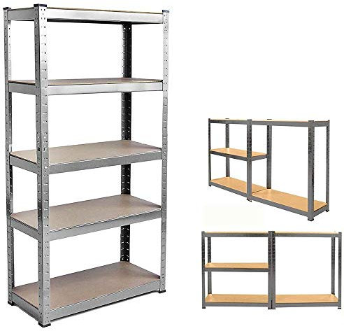 Steckregal Werkstattregal Kellerregal Schwerlastregal Regal 5 böden bis 875 kg Traglast 200x100cmx50cm - Verzinkt