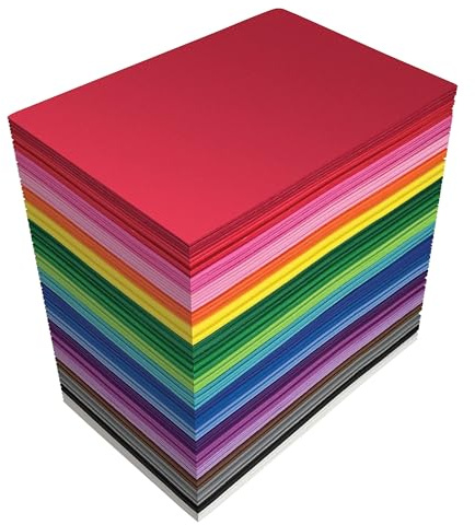 Better Office Products Foam Sheets, 100 Pack EVA Craft Foam, 5.5 x 8.5 Inch, 2mm Thick, 20 Assorted Colors, Durable Foam Sheets for Arts Crafts DIY Projects School Supplies