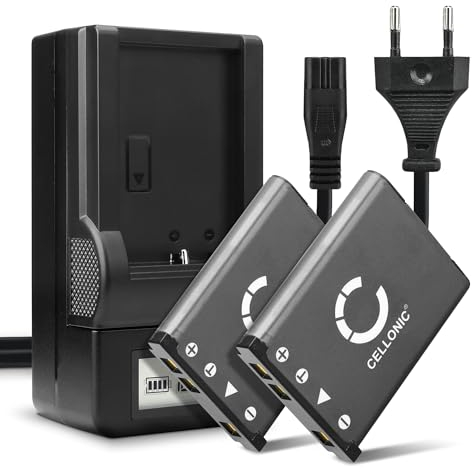 CELLONIC, Batterie pour Caméra, Compatible avec Olympus FE-350 Wide, FE-250, FE-4000, FE-20, Li-42b Li-40b (3.7V, 700mAh) 2 Pièces + Chargeur