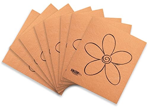 Skoy Cloth, 8-Pack Versatile Swedish Dishcloths for Kitchen and Household Use, Reusable Cleaning Cloths, Planet-Friendly, Dishwasher and Dryer-Safe, Orange