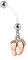 Paula & Fritz® Bauch-Nabelpiercing für Schwangerschaft - Baby-Füße Rosegold Zirkonia Bio Flexibler Stab 25-mm Nabel-Piercing Girl Boy