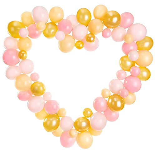 Ballongirlande mit Gestell Herz in Rosa 160cm Partyballons
