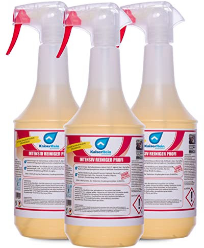 KaiserRein Intensivreiniger Küchenreiniger - Profi Fettlöser Spray 3x 1L - Entfernt effektiv Fett und hartnäckige Verschmutzungen in der Küche, Gastronomie, Grill, Oberflächen