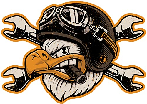 Samunshi Vintage Adler Aufkleber Autoaufkleber für Motorrad Fahrrad Roller oder Auto Sticker Chopper Hot Rod Bopper Enduro Motocross Rockabilly Vintage Retro (10x7cm Vintage Adler)