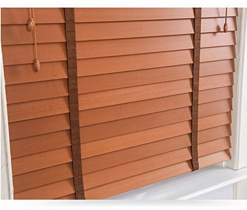 DLLY Wooden Horizontal Blinds, Natural Venetian Blinds, Room Darkening Blinds, Light Filtering Window Treatments, Brown Wood Window Shades Installed Indoors,50x60cm/20 * 24in