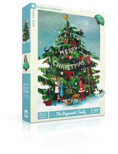 New York Puzzle Company - Janet Hill The Peppermint Family - 1000 Piece Jigsaw Puzzle