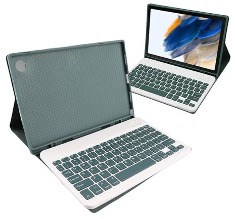Magnetische Tastaturhülle für Tab A8, Tablet-Hülle mit Abnehmbarer Kabelloser Tastatur, 3 Integrierte Kartenfächer, Unterstützung Mehrerer Winkel, S Pen Slot Design(Ohne Touchpad)