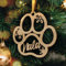 Personalisierte Weihnachtskugel aus Holz - Lasergeschnittene Weihnachtsornamente mit personalisiertem Namen (Model: Dog Paw, Chêne/Eiche)