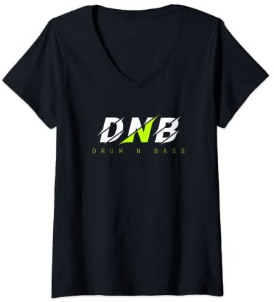 Damen Drum and Bass Techno Festival Drum n Bass T-Shirt mit V-Ausschnitt