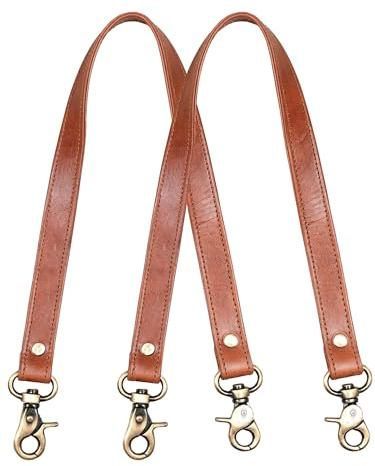 Hell Blues Purse Straps Replacement Handles Full Grain Leather 2 Pcs ~ 61cm Premium Strap with Lobster buckles for Women Handbag or shoulder bag - 24 inches (Tan)
