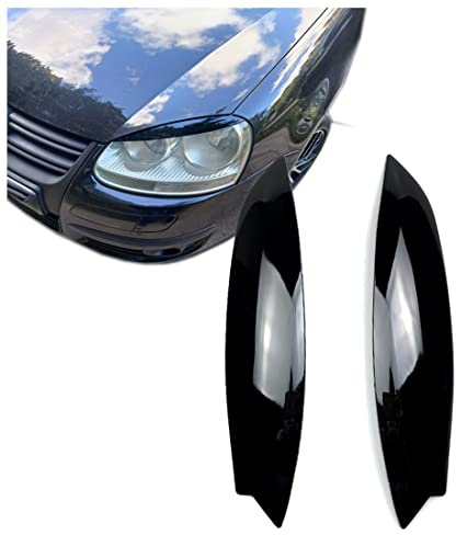 GCcv Auto Scheinwerferblenden Auto Scheinwerfer Augenbrauen Für Golf 5 MK5 2005-2007 Augenlider Trim Abdeckung ABS Dekoration Aufkleber Auto Zubehör 1 Paar