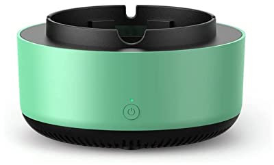 WENNEWU Air Purifier Ashtray, 2 in 1 Air Purifier Ashtray for Negative Ion Air Purification, Multifunctional Portable Smokeless Ashtray, Air Freshener for Home and Car,Green