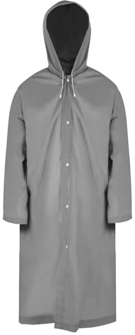 welsberg Regenmantel Regenponcho Damen und Herren Wasserdicht Atmungsaktiv Regenjacke Regenschutz für Konzert Festival Camping Wandern Angeln Sport, Silber