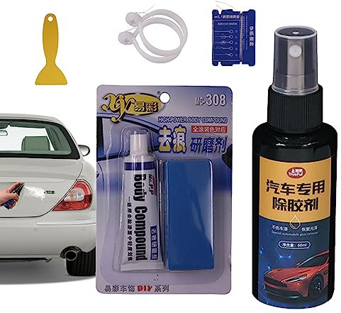 Tacery Auto-Logo-Entferner-Set - Entfernen Sie mühelos die Schnur zum Entfernen des Auto-Logo-Emblems | Auto Film Schaber Spray Kleber Label Logo Aufkleber Entfernung Für Auto Stoßstange