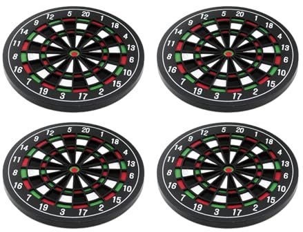 Coasters Set of 4, Dartboard Drinks Coasters, Non-Slip Silicone Coasters, Washable Beer Mats for Coffee Mug Wine Glass Bottle, Creative Heat Resistant Coasters for Home Restaurant Office & Pub Bar