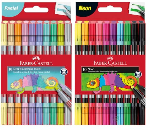 Faber-Castell - Set de rotuladores en tonos pastel y neón, 20 unidades