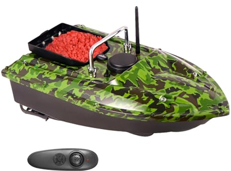 Bateau Amorceur Peche Carpe Télécommandé Bateau d'appât sans Fil Pêche Bateau d'amorce RC Bateau avec Veilleuse 500M
