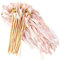 30 Pièces Bâton de Ruban de Mariage, Banderoles de Baguettes de Ribbon de Fée de Couleur avce Cloches, Chromatique Serpentins pour les Décorations de Fête Anniversaires (Ruban champagne + Dentelle)