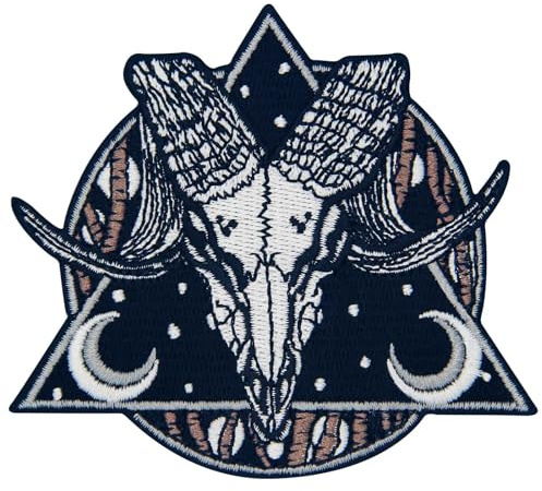 The Occult Buffalo Bull Skull Patch Embroidered Applique Badge Iron On Sew On Emblem