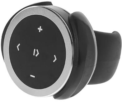 LYEAA Mando a distancia inalámbrico IP67 impermeable para volante de coche, reproducción de música, control remoto con soporte para teléfono Android (soporte plateado)