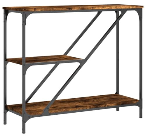 Coavain Konsolentisch für Wohnzimmer 88,5x30x75 cm Flurtisch mit Glatter Oberfläche Langlebiges Material Zimmer Eingangstisch Platzieren von Zeitschriften Bücher Dekoartikel Räuchereiche