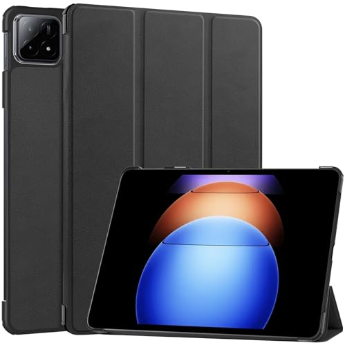 Fitudoos Funda Compatible con Xiaomi Pad 6s Pro 12,4 Pulgadas,Delgada y Ligera con Soporte,Función de Auto-Reposo/Activación,Negro.