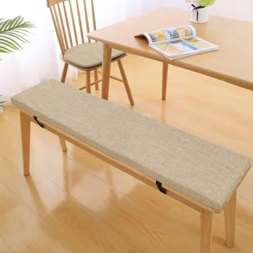 Bettschlange 5CM Dicke Sitzauflage Sitzkissen Bank, Bankauflage Bankkissen, Waschbare Stuhlkissen Bankpolster, Gartenbank Auflage Outdoor, Sitzkissen Groß für Stuhl Boden Bürostuhl,Beige, 200x45x5CM