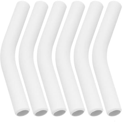 CTDWNT Metal Straw Silicone Tips,6 Pcs 8mm Reusable Silicone Straw Tips,Food Grade Rubber Metal Straws Tips Covers,for Stanley Cup Tumbler Fit for 8-10mm Diameter Straws, White