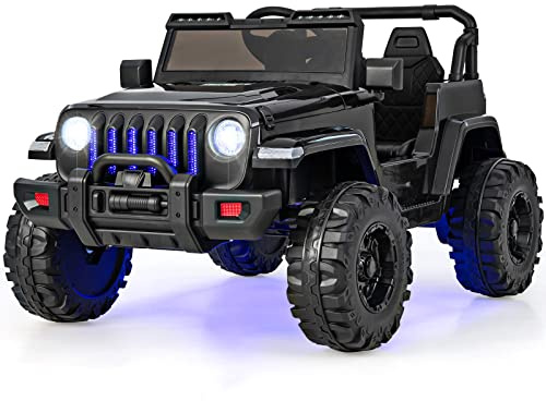 COSTWAY Elektroauto für Kinder, 12V Kinderauto Elektro mit 2,4G-Fernbedienung & MP3 & Musik & Hupe & Scheinwerfer, Elektro Auto 2,6-6 km/h, Elektro Auto für Kinder ab 3 Jahren (Schwarz)