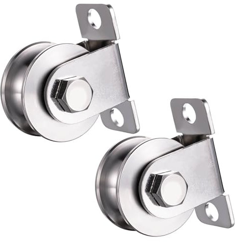 KCNOFNC 48mm Umlenkrolle Stahlseil, Seilrolle mit 2 Kugellager, Umlenkrollen für Seile | 2 Stück