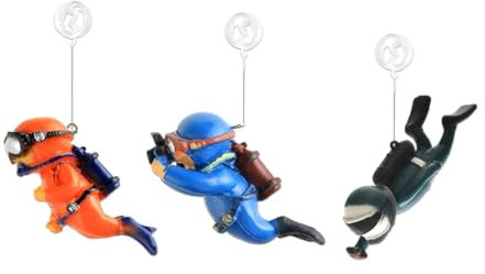 WeddHuis 3 Stück Aquarium Dekoration Schwimmende Fischspielgefährte für Aquarien süßer Kleiner Taucher Aquarium Deko Interessantes Aquarium Zubehör Fish Tank Ornaments Aquarien Landschaft