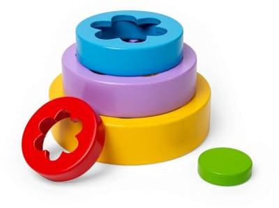 Bigjigs Toys Flower Tower - 5pcs Wooden Stacking & Sorting Toy