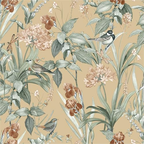 Ugépa Vliestapete Botanique M64702 10.05 x 0.53 m Gelb Orange Natur/Landschaft