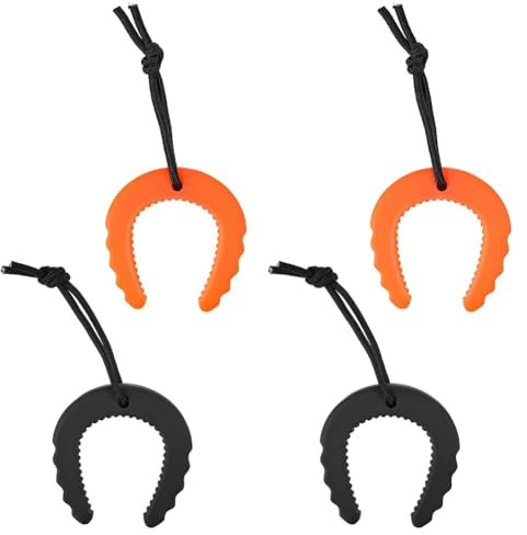 Feeuid Cales de Porte, Butées de Porte de Premier Intervenant pour la Police et les Pompiers, Butées de Porte et Cales Durables, 2 Noires et 2 Oranges