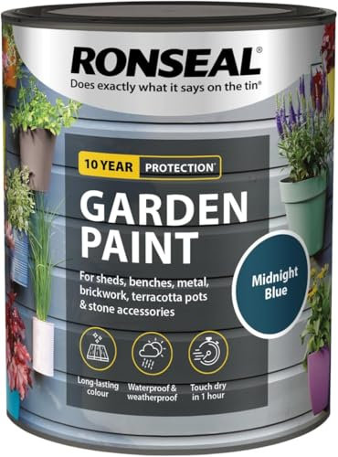 SuperGift.com Garden paint adds colour, waterproofs, and improves water repellence (Midnight Blue, 0.75 Liters)