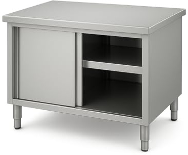 Genérico Mueble Neutro Inox Central 1000x700x855 mm - Puertas correderas - Cocina Profesional