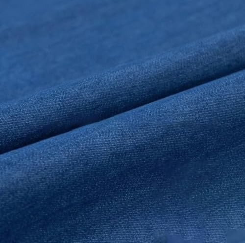 Vayliro Vintage Stretch Jeansstoff Meterware Dünn 145x100cm 0.3mm Denim Stoff Bastelstoffe Stoffe Zum Nähen Dekostoff Jeans Stoff Elastisches Stoffe für DIY Handwerk Kleidungsdekoration,Blau